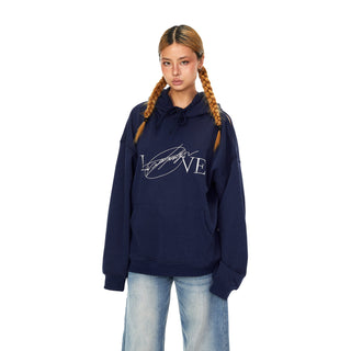 letter hooded sweater