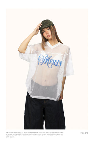 mesh letter Shirt