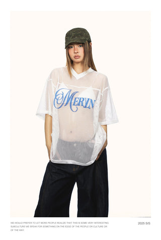 mesh letter Shirt