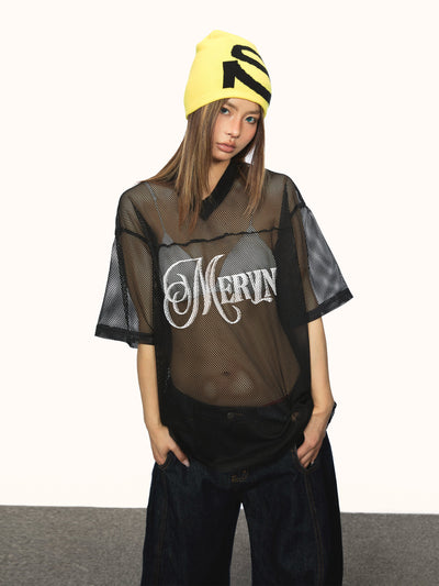 mesh letter Shirt
