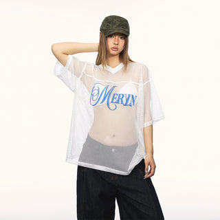 mesh letter Shirt