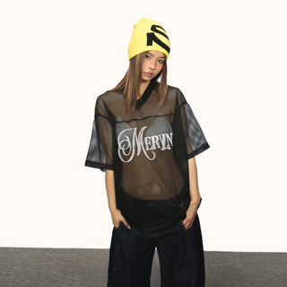 mesh letter Shirt