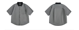 contrast lapel shirt