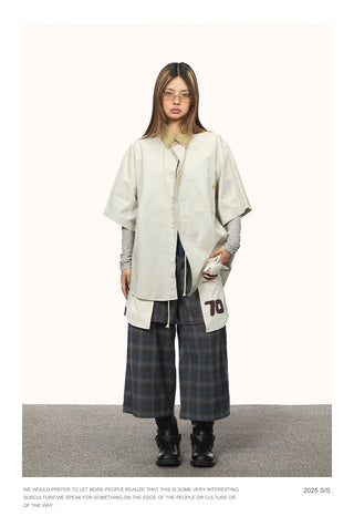 contrast lapel shirt