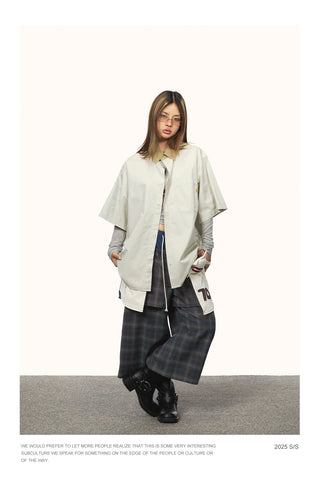 contrast lapel shirt