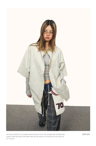 contrast lapel shirt
