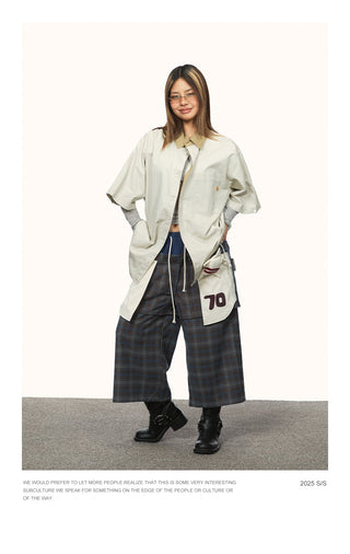 contrast lapel shirt