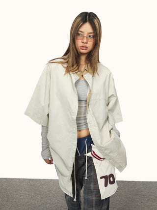 contrast lapel shirt
