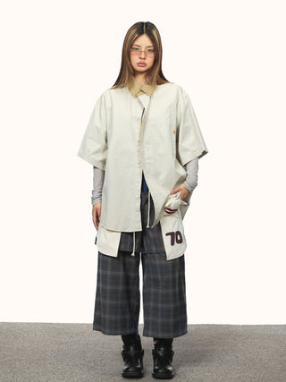 contrast lapel shirt