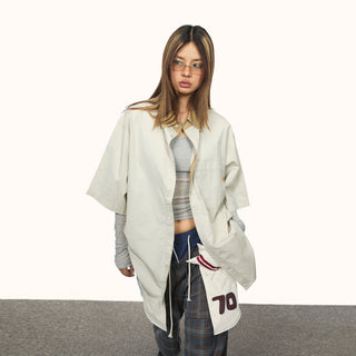 contrast lapel shirt