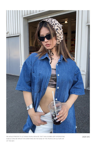 gradient denim shirt