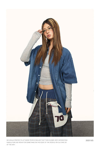 gradient denim shirt
