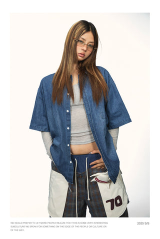 gradient denim shirt