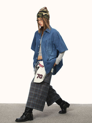 gradient denim shirt