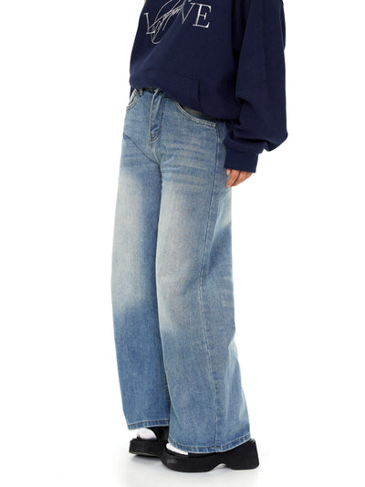 washed wide jeans