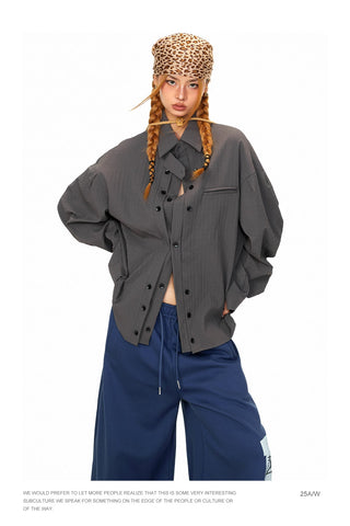 Double-Breasted Texture Shirt