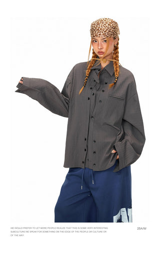 Double-Breasted Texture Shirt