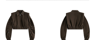 Padded Shoulder Leather Jacket