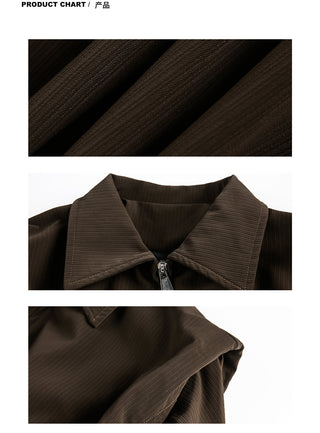 Padded Shoulder Leather Jacket