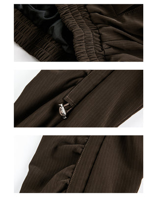 Padded Shoulder Leather Jacket