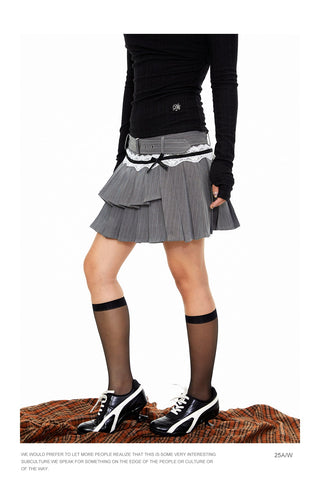 Bow Lace Stitching Skirt