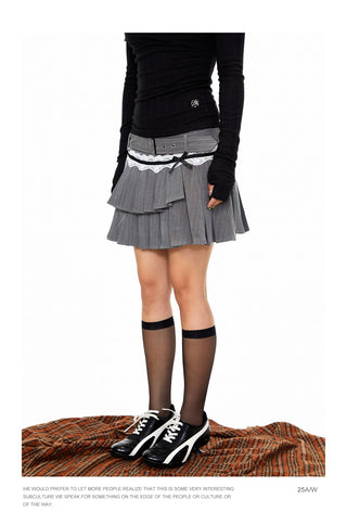 Bow Lace Stitching Skirt