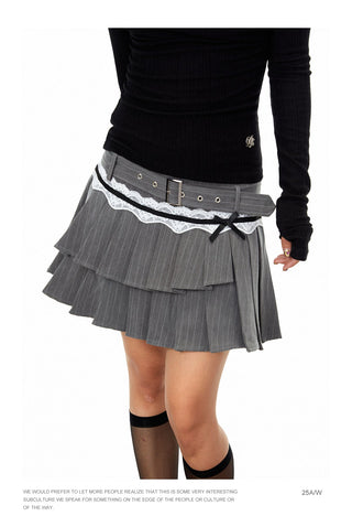 Bow Lace Stitching Skirt