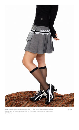 Bow Lace Stitching Skirt