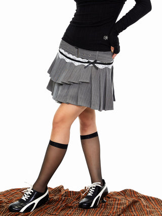 Bow Lace Stitching Skirt