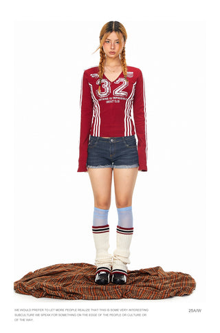 Sports Print Half-Zip Top
