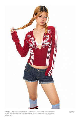 Sports Print Half-Zip Top