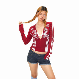 Sports Print Half-Zip Top