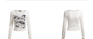 Rivet Butterfly Print Top