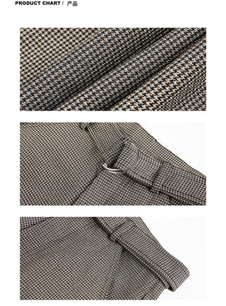 Houndstooth Lace-Up Pants
