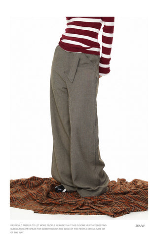 Houndstooth Lace-Up Pants