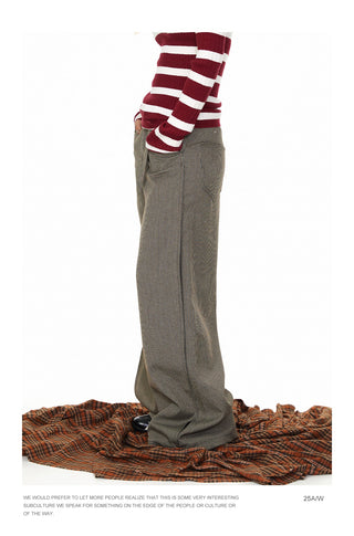 Houndstooth Lace-Up Pants