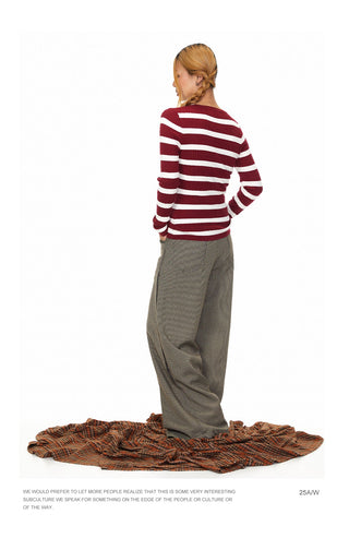 Houndstooth Lace-Up Pants