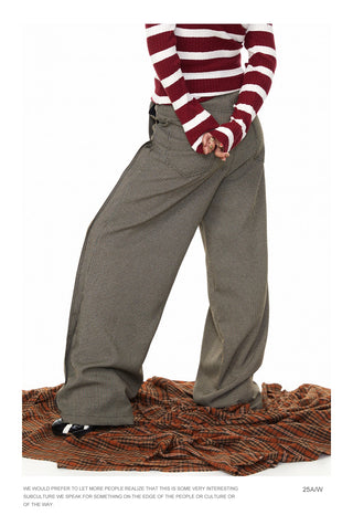 Houndstooth Lace-Up Pants