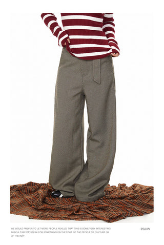 Houndstooth Lace-Up Pants