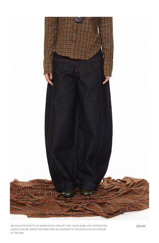 Contrast Color Line Jeans