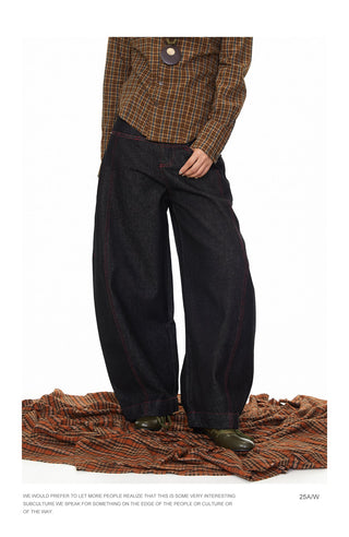 Contrast Color Line Jeans