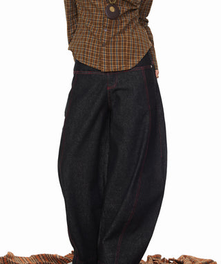 Contrast Color Line Jeans