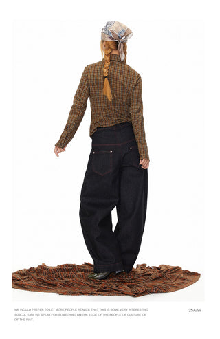 Contrast Color Line Jeans