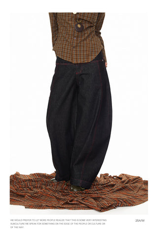 Contrast Color Line Jeans