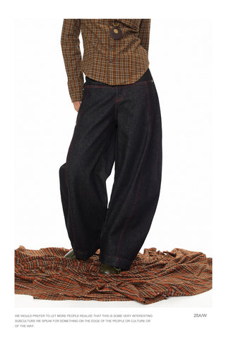Contrast Color Line Jeans