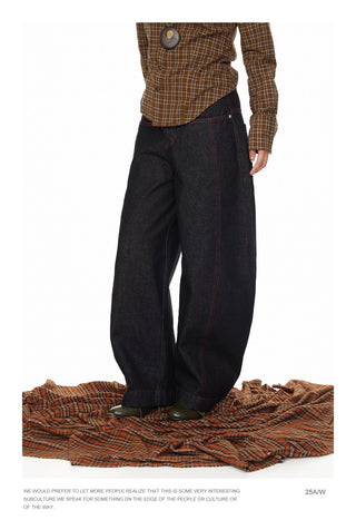 Contrast Color Line Jeans