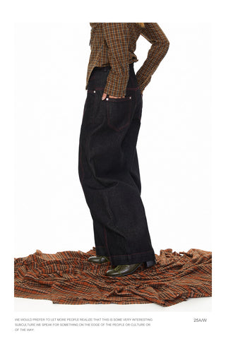 Contrast Color Line Jeans
