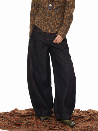 Contrast Color Line Jeans