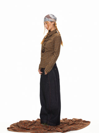 Contrast Color Line Jeans