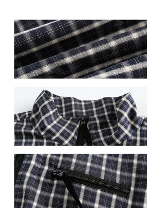 Double Zipper Plaid Jacket